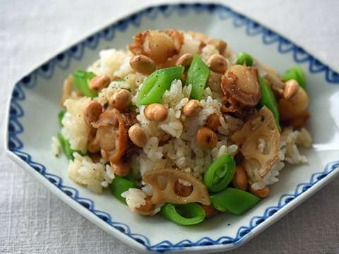 煎り大豆とホタテの混ぜご飯のレシピ 作り方 Happy Recipe ヤマサ醤油のレシピサイト