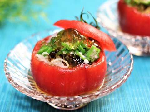 ジュレドレッシングのトマトカップそうめんのレシピ 作り方 Happy Recipe ヤマサ醤油のレシピサイト