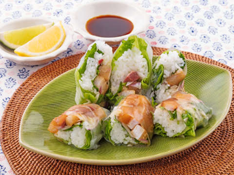 ブリで ブリのタルタルアジアン手巻き寿司のレシピ 作り方 Happy Recipe ヤマサ醤油のレシピサイト