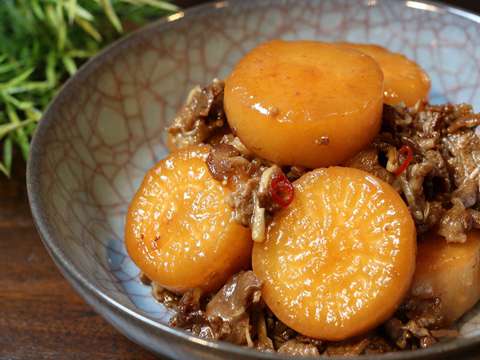 大根と牛肉の甘辛煮のレシピ 作り方 Happy Recipe ヤマサ醤油のレシピサイト