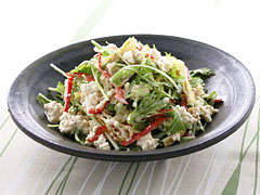 豆腐と水菜のサラダのレシピ 作り方 Happy Recipe ヤマサ醤油のレシピサイト