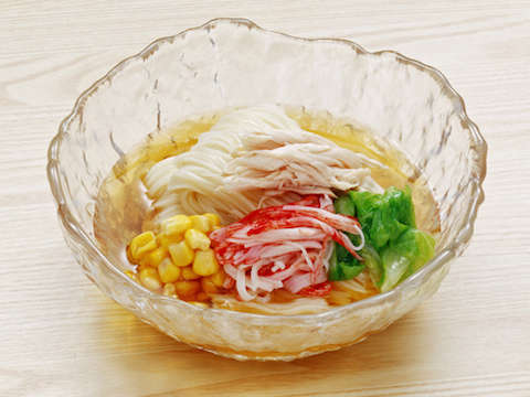 鶏とコーンのサラダ風そうめんのレシピ 作り方 Happy Recipe ヤマサ醤油のレシピサイト