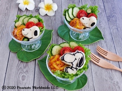 サーモンマリネとスヌーピーマッシュポテトのグラスサラダのレシピ 作り方 Happy Recipe ヤマサ醤油のレシピサイト