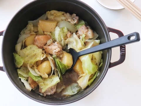 春野菜とチキンの無水煮のレシピ 作り方 Happy Recipe ヤマサ醤油のレシピサイト