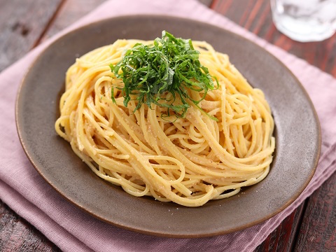 濃厚ごま明太クリームパスタのレシピ 作り方 Happy Recipe ヤマサ醤油のレシピサイト