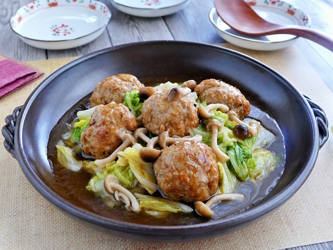 獅子頭と白菜のうま煮のレシピ 作り方 Happy Recipe ヤマサ醤油のレシピサイト