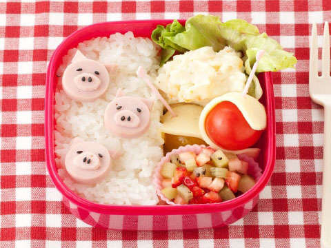 ３匹の子豚弁当のレシピ 作り方 Happy Recipe ヤマサ醤油のレシピサイト
